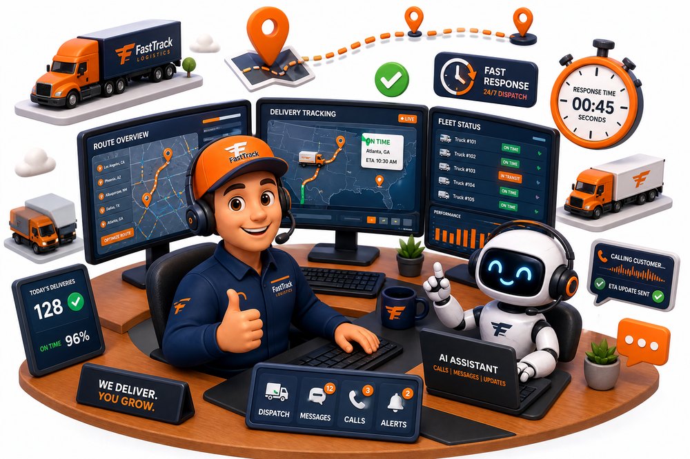 AI-powered business system illustration