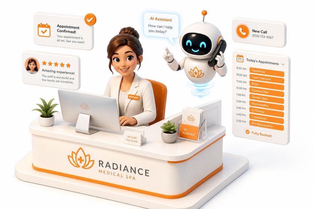 AI-powered business system illustration